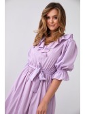 Rochie subtila cu volane la decolteu, lila 30440 - Magazin online - Boutique